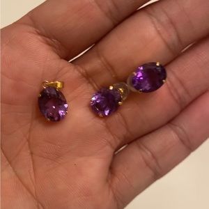 Pendant & Earrings Amethyst
